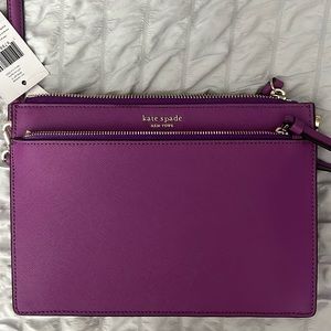 Kate Spade Purple Leather Zipped Crossbody Bag Brand New Origin Tag 249$